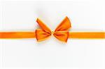 orange gift ribbon isolated on white