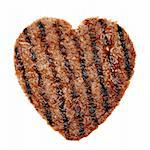 slice of grilled meat in shape of a heart