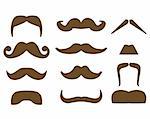 mustaches isolated over white background  illustration