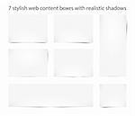 7 stylish web content boxes with a realistic shadow