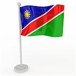 Illustration of a flag of Namibia on a white background