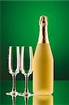 Champagne against color gradient background