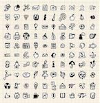 100 hand draw web icon