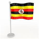 Illustration of a flag of Uganda on a white background