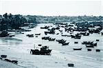 Mui Ne fishing village with a lot of boat. Vietnam