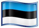 Estonia Flag Icon, isolated on white background.