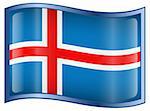 Iceland Flag icon, isolated on white background.