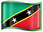 Saint Kitts and Nevis Flag icon, isolated on white background.