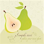 Pear. Design template. For themes meal, the menu, holidays. Vector illustration
