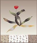 tulip symbol vector card  sketch