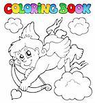 Coloring book with Cupid 1 - vector illustration.