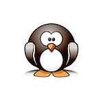 Editable vector of cartoon penguin isolated on white background