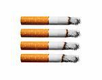 burn cigarettes set, on white background