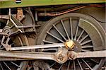wheel detail of a vintage steam locomotive