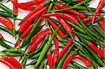 Red and green chili peppers