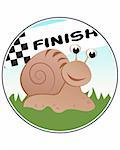 Snail Racer - funny vector illustration