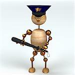 wood man police 3d rendered for web