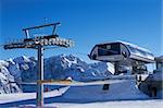 Ski lift in winter at Italian Dolomites