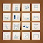 bank, business, finance and office icons -  vector icon set