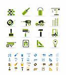 Construction and Building icons - vector Icon Set  - 3 colors included