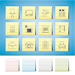 Business, office and firm icons - vector icon set