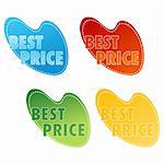illustration of best price tags on white background