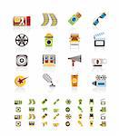 Cinema and Movie - vector icon set  - 3 colors included