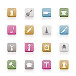 Kitchen and household tools icons - vector icon set