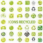 38 set recycle icons vector