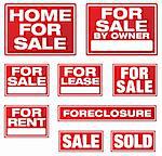 Various Real Estate and Business Vector Signs.