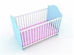 Illustration of a bed for the child on a light background