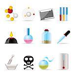 Chemistry industry icons - vector icon set