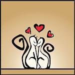 Background with cats in love