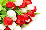 beautiful bouquet of  tulips on white