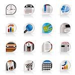 Business and Office Realistic Internet Icons - Vector Icon Set 3