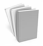 Books over white. Clear cover. White background