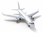 Airplane isolated on white. 3D image. My own design