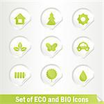 Different Eco bio  symbols, vector illustration EPS 8