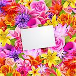 card with place for text on flower background