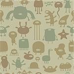 Seamless pattern of monsters