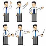 set of office worker in different poses