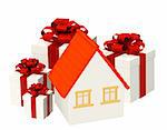 Conceptual image - the house and gifts