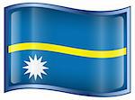 Nauru Flag icon, isolated on white background.