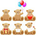 teddy bear icon set