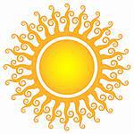 ornamental sun symbol on white