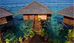 Tropical floating resort made by man in Borneo Malaysia