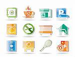 hotel and motel amenity icons - vector icon set