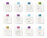 mobile phone and computer icons - vector icon set