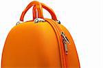 orange large handbag on a white background