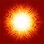 A bright exploding burst over a red background. EPS 8 vector file included